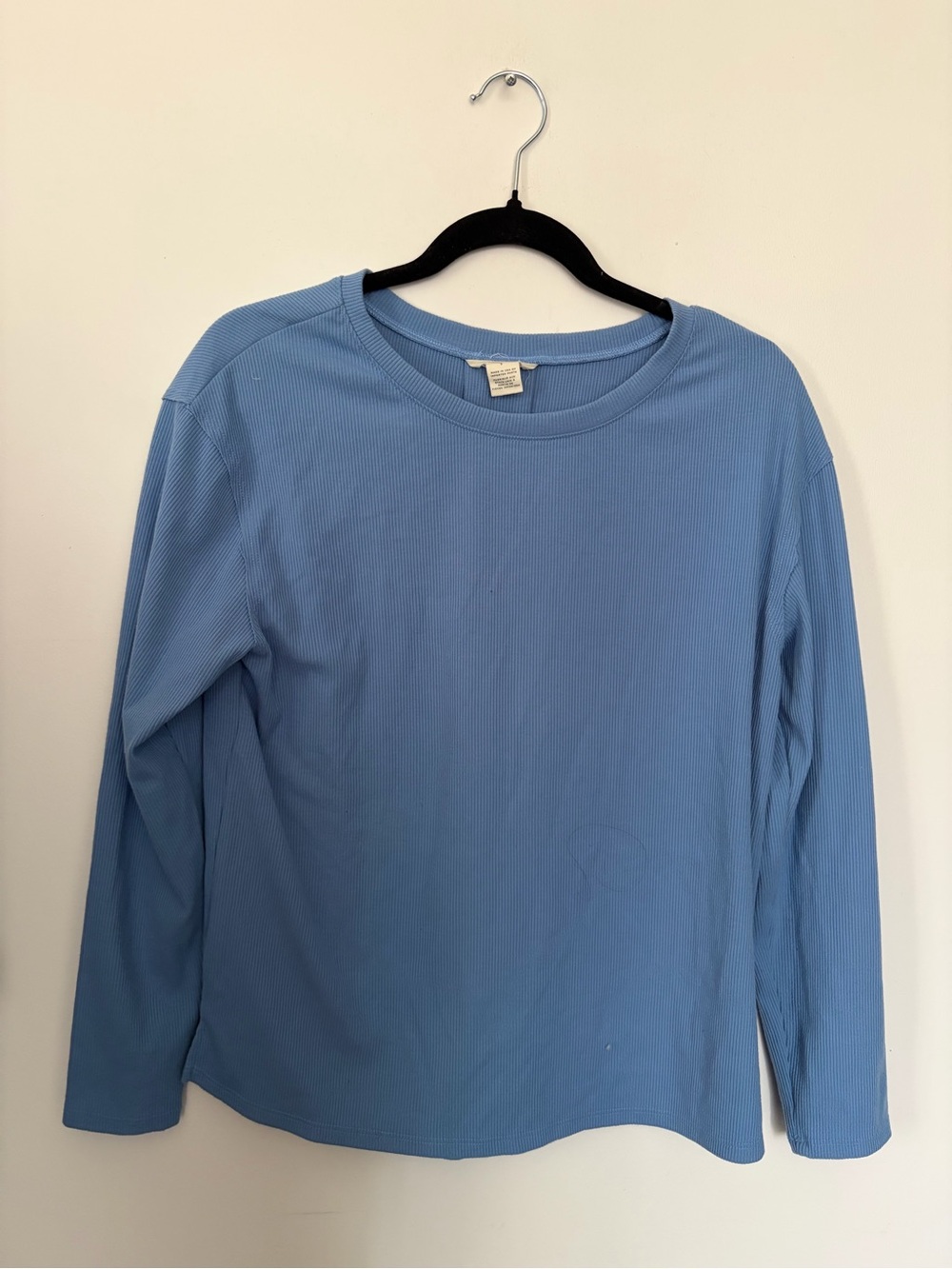 Caslon Long-Sleeve Ribbed Tee Light Blue - Small